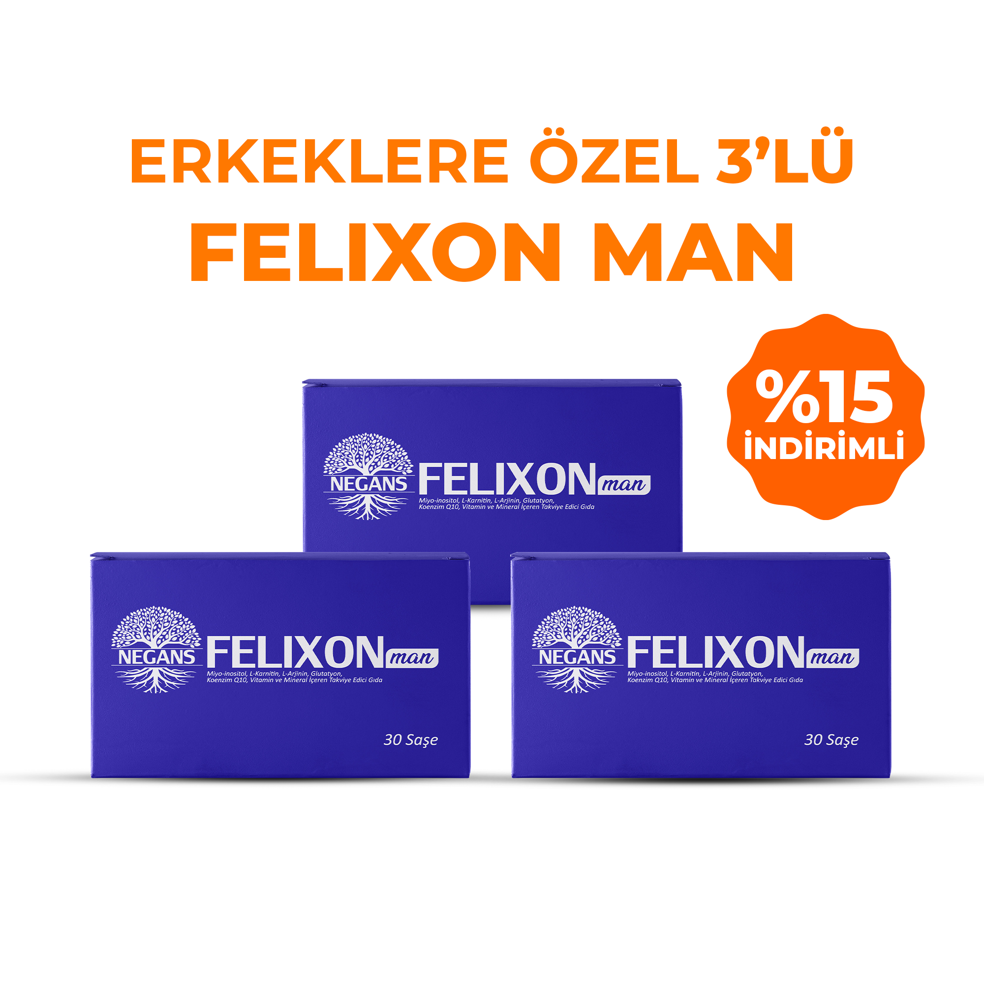 Erkeklere Özel 3'lü Felıxon Man
